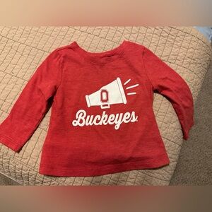 Kids Red Long Sleeve Buckeyes Shirt